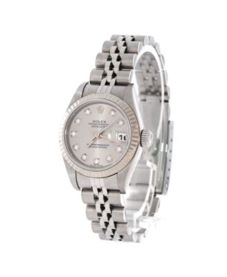 Oyster Perpetual Datejust Automatic Watch in Stainless Steel and White Gold with Diamond Markers 26mm