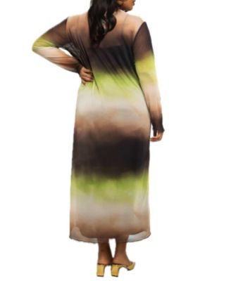 Women's Flowy Ombre Print Midi Dress