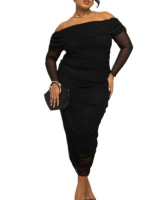 Women's Bardot Ruched Midaxi Dress