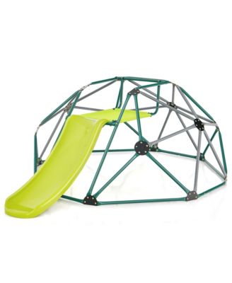 Toddler 8FT Climbing Dome w/ Slide Outdoor Jungle Gym Dome Climber Green & Gray