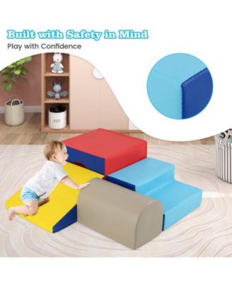 Toddler Climb & Crawl Activity Playset Blocks w/ Waterproof PU Cover EPE Foam