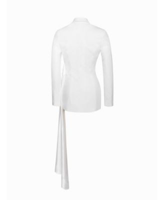 Women Vandra White Draping Blazer Jacket