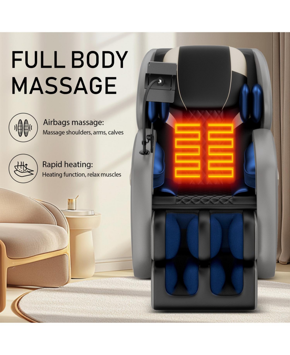 Streamdale Furniture Massage Chair Recliner with Zero Gravity with Full Body Air Pressure