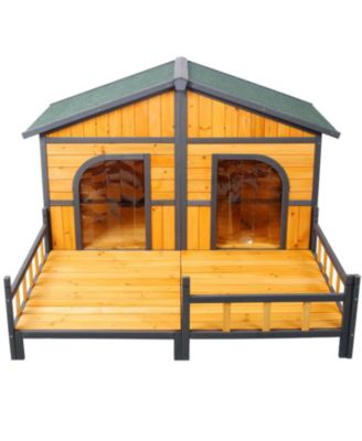 Large Wooden Dog House with Porch