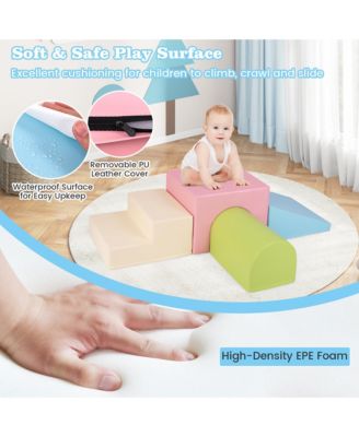 Toddler Climb and Crawl Activity Playset Blocks w/ Waterproof PU Cover EPE Foam