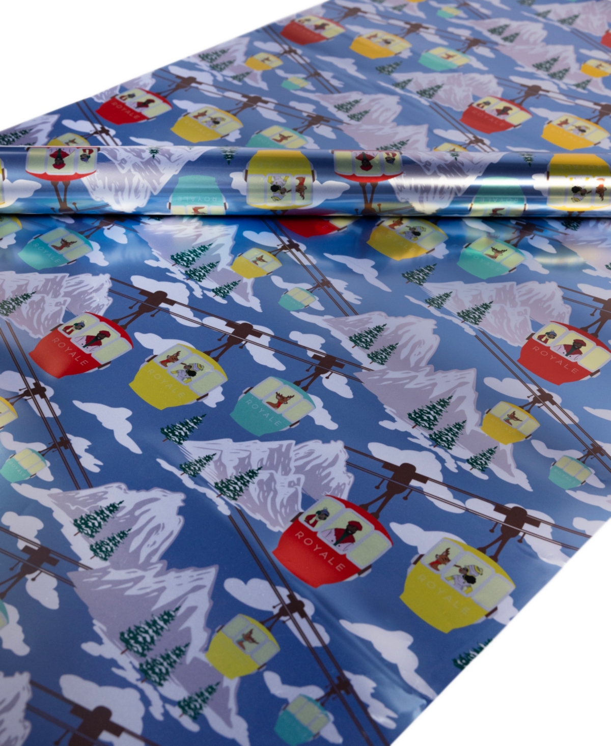 Black Paper Party Cable Car Gift Wrap