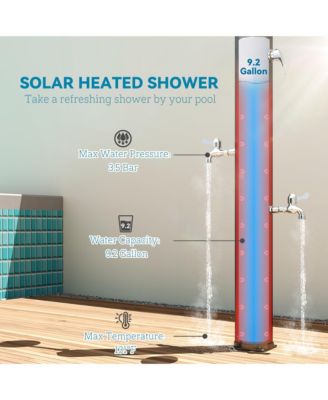 9.2 Gallon Slolar Heated Outdoor Shower with 2 Shower Heads