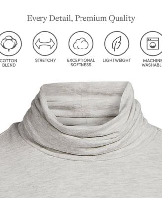 Plus Size Lightweight Jersey Long Sleeve Turtleneck