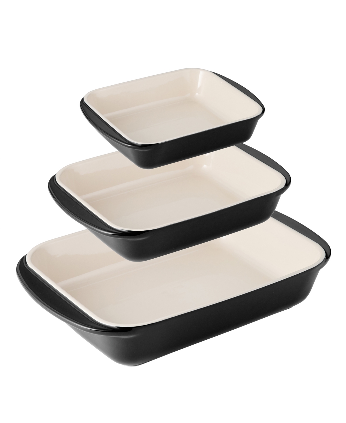 Tramontina Mae Porcelain Enameled 3-piece Bakeware Set In Black