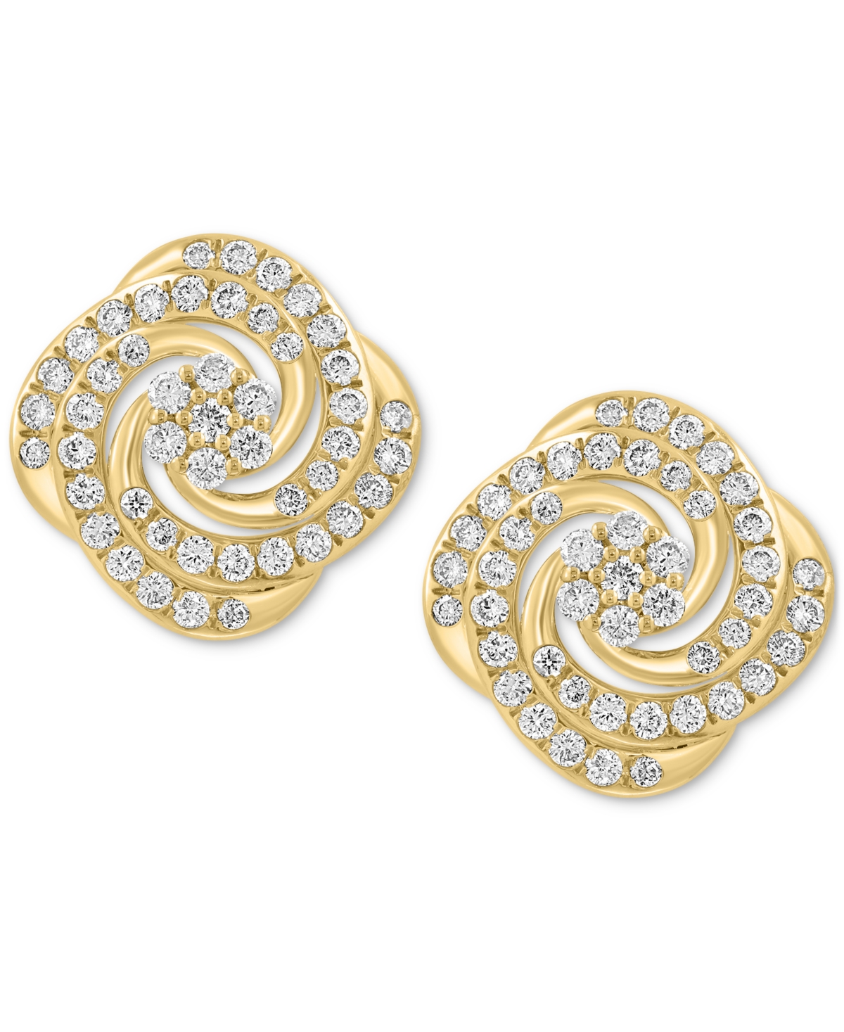 Effy Collection Effy Diamond Love Knot Stud Earrings (7/8 Ct. T.w.) In 14k Gold In Gold