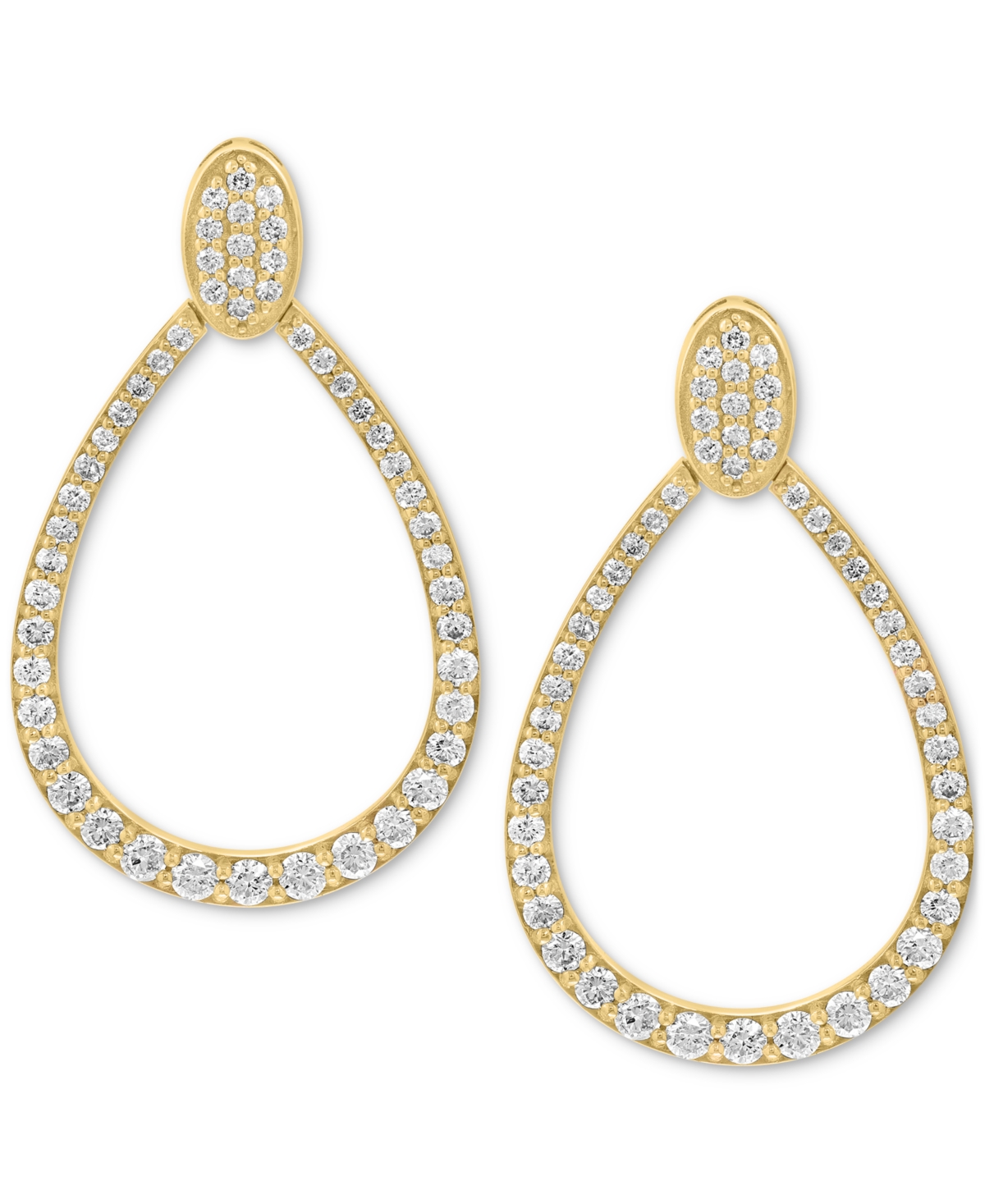 Effy Collection Effy Diamond Open Teardrop Drop Earrings (1-1/20 Ct. T.w.) In 14k Gold In Gold