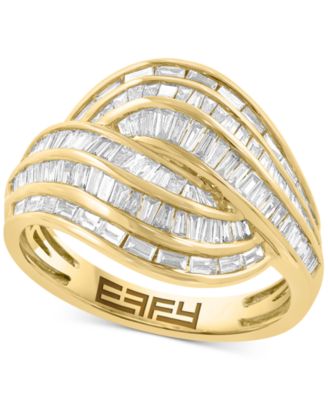 EFFY Collection - Diamond Baguette Swirl Statement Ring (3/4 ct. t.w.) in 14k Gold