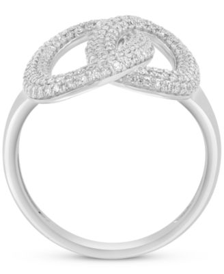 EFFY&reg; Diamond Pav&eacute; Interlocking Oval Circle Ring (5/8 ct. t.w.) in 14k White Gold