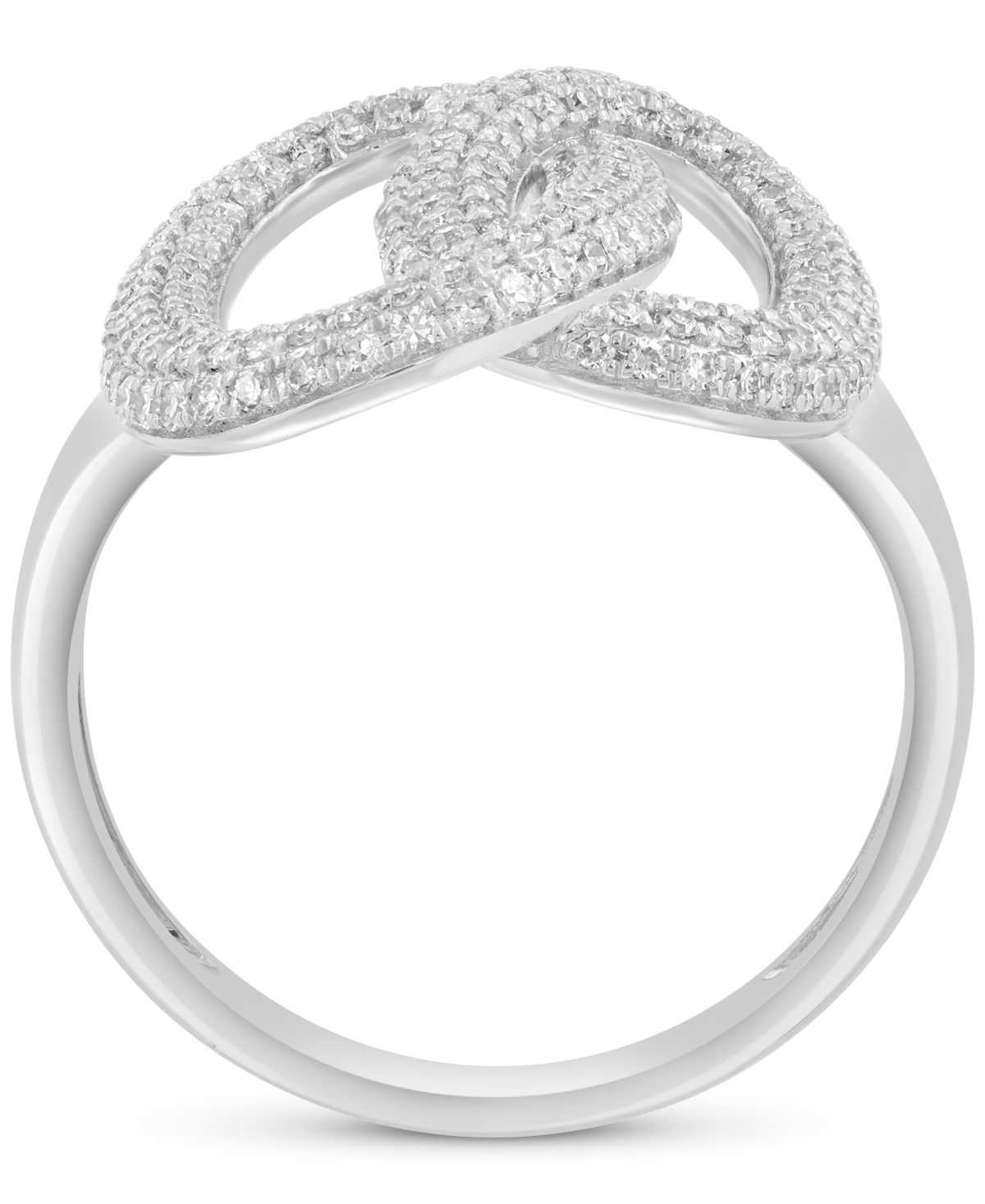 Effy Collection Effy Diamond Pave Interlocking Oval Circle Ring (5/8 Ct. T.w.) In 14k White Gold In Gold