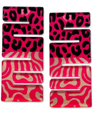 Swanky Designs Dream Mini's Geometric Statement Earrings - Pink