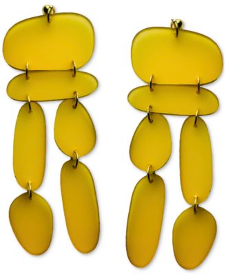 Swanky Designs Harlow Dangle Sculptural Earrings - Yellow 45$