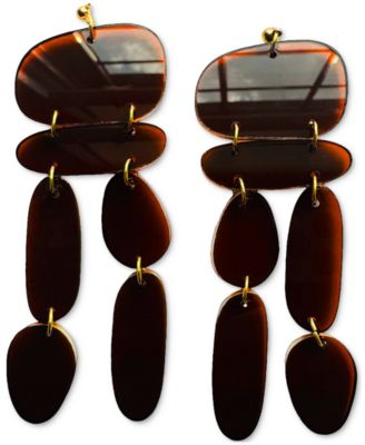 Swanky Designs Harlow Dangle Sculptural Earrings - Red 34$