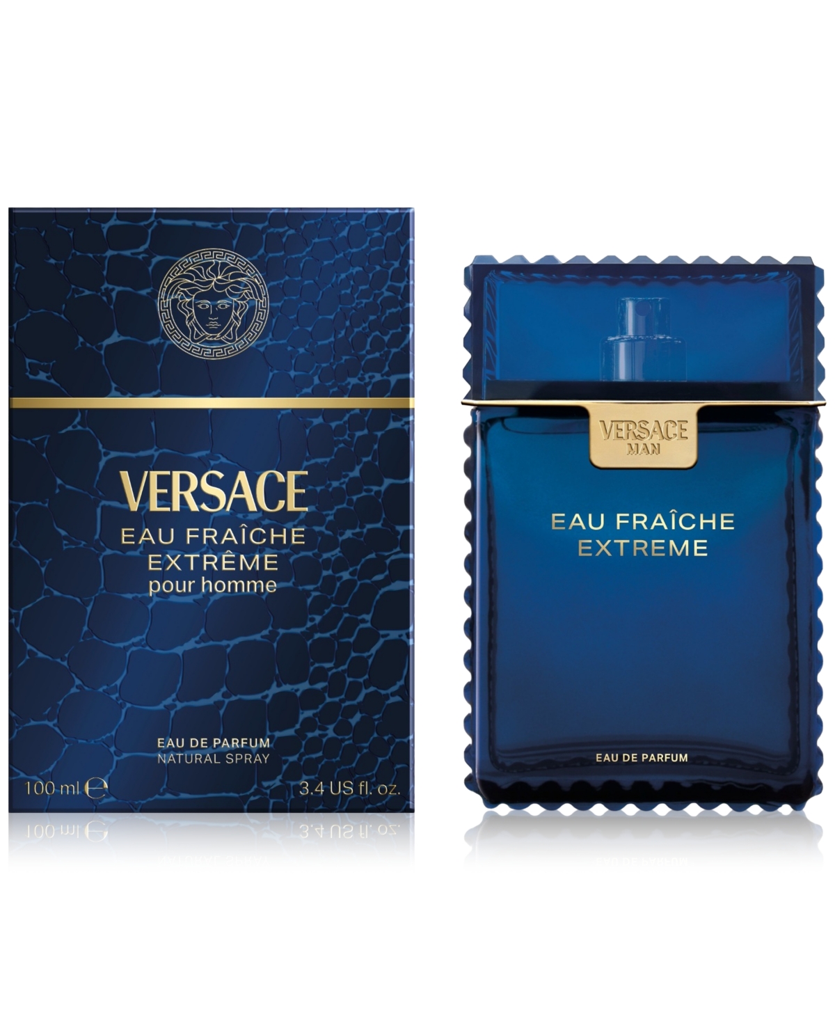Versace Men's Eau Fraiche Extreme Eau De Parfum Spray, 3.4 Oz. In Transparent