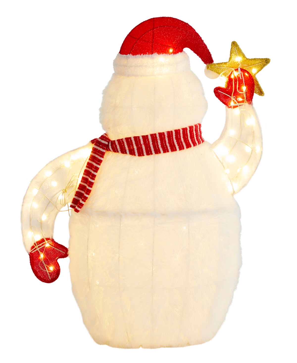 Glitzhome 42" Lighted Fabric Christmas 3d Yeti Outdoor Decor In Multi