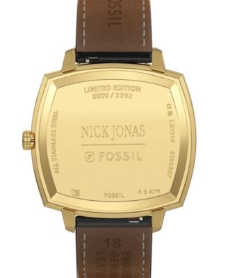 Unisex Nick Jonas x Machine Luxe Black Croco Leather Watch, 37mm