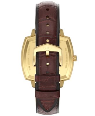 Unisex Nick Jonas x Machine Luxe Vignette Brown Croco Leather Watch, 37mm