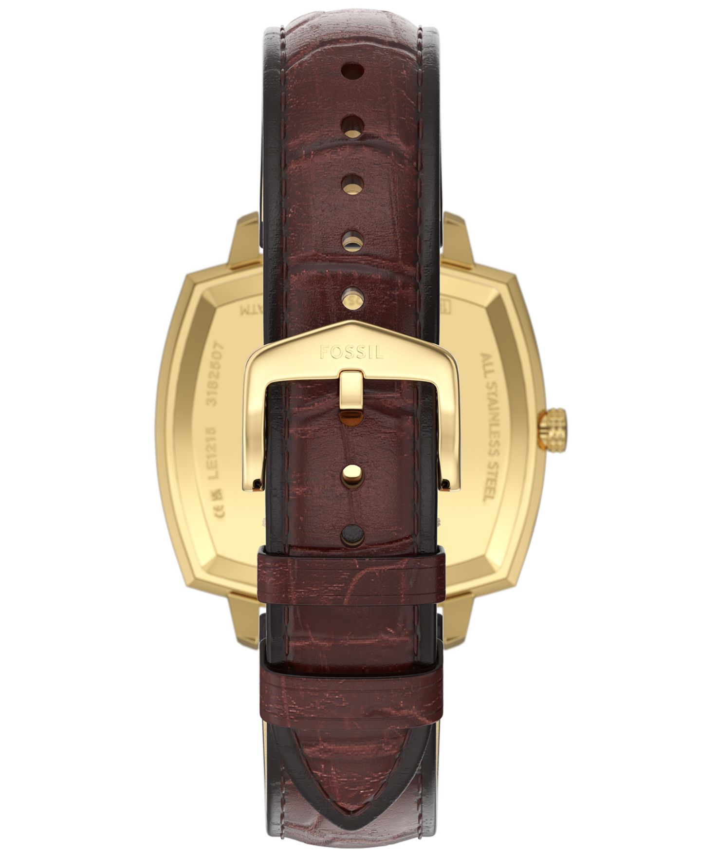 Часы Fossil Unisex Nick Jonas x Machine Luxe Vignette Brown Croco Leather Watch, 37mm — фото 5