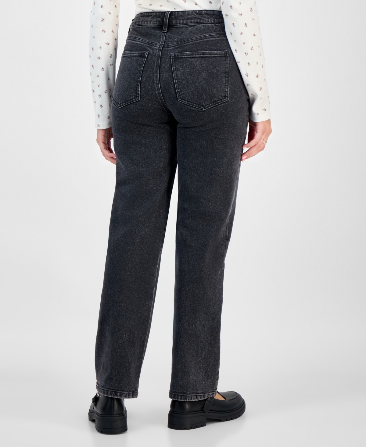 Celebrity Pink Juniors' Skater Straight Leg Jeans In Black