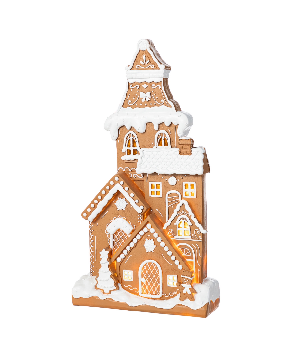 17.75" Lighted Resin Christmas Gingerbread House Table Decor - Multi