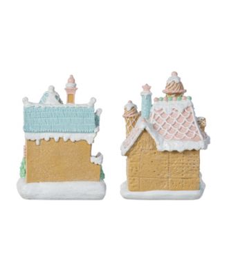 Resin Christmas Macaron Village, Set of 2