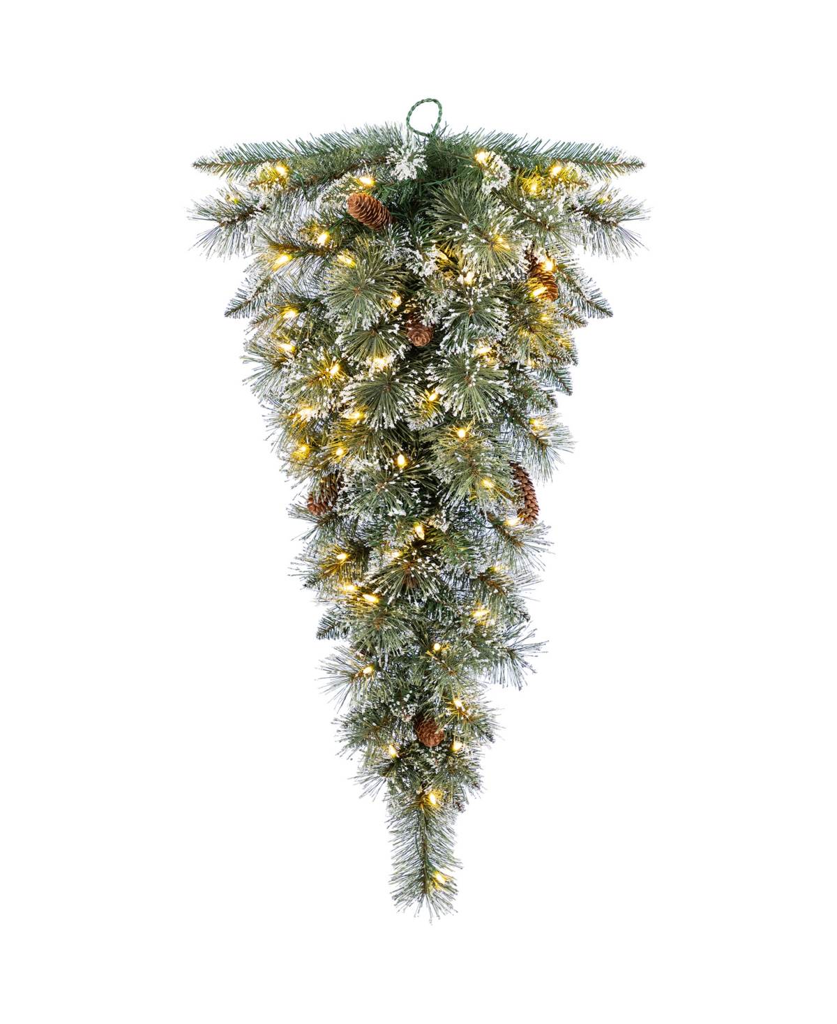3 ft Pre-Lit Frosted Greenery Pinecones Christmas Teardrop - Multi