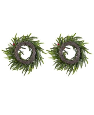 Polyethylene Christmas Mini Dripping Wreaths, Set of 2