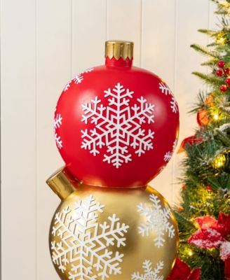 36.25" Resin Christmas Stacked Ornament Porch D&eacute;cor