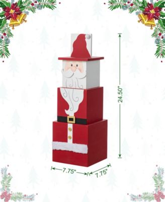 24.5" Wood Christmas Santa and Nutcracker Reversible Boxed Porch D&eacute;cor