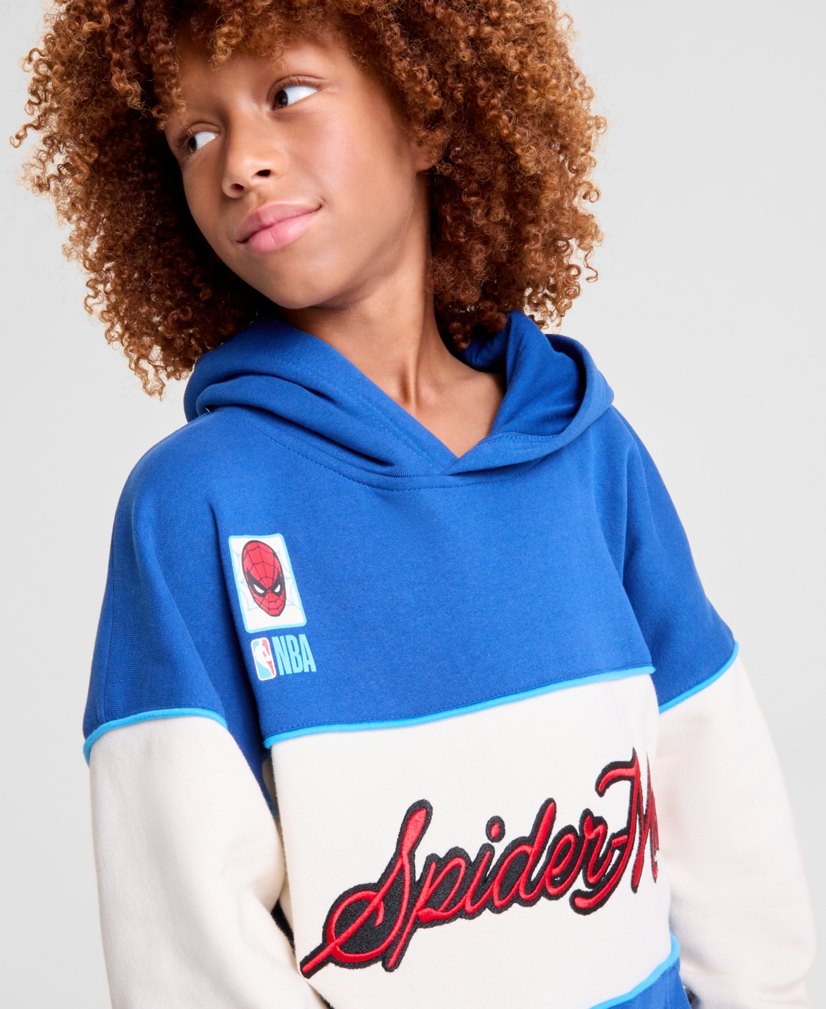 Macy's Marvel X Nba Kids Spider-man Hoodie, Macy's Exclusive In Blue