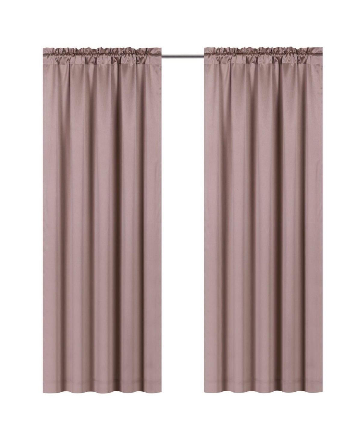 Basic Faux Silk Rod Pocket Shimmery Sheer Single Window Curtain Panel - 52 in. W x 84 in. L - Blush - Blush