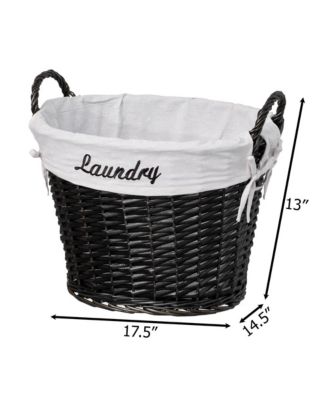 Handwoven Laundry Basket boho hamper with liner & handles for clothes, blankets, towels. Perfect for bedroom, bath & laundry room.