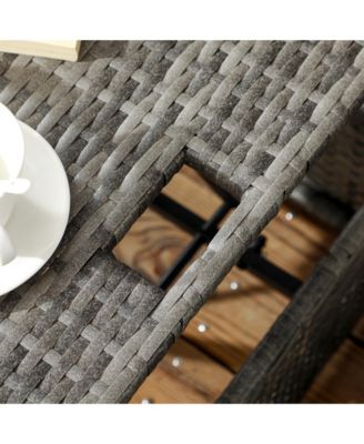 4 Piece Adjustable Canopy Outdoor Rat Sofa Set, Light