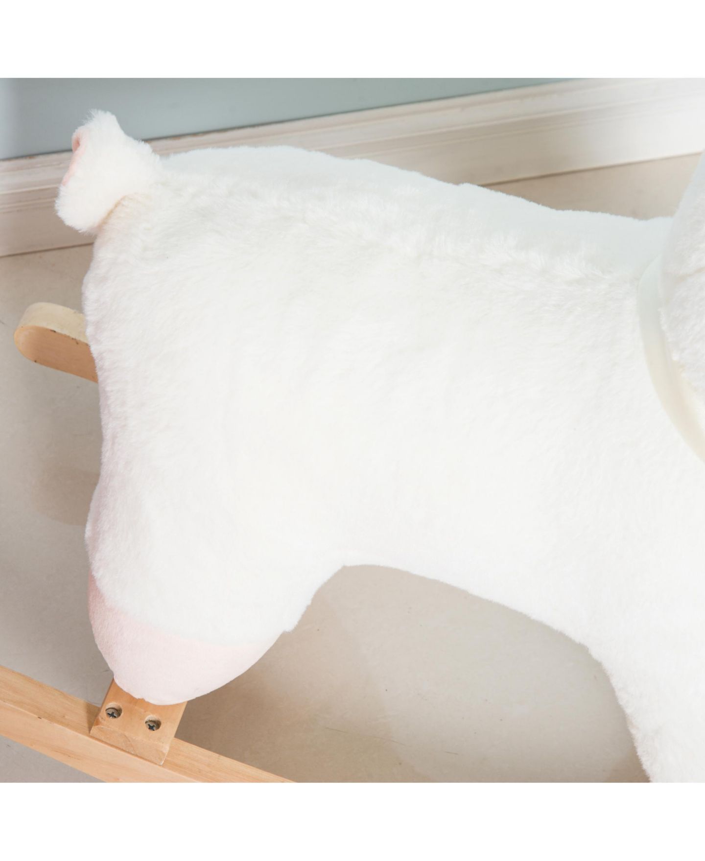 Детская мягкая игрушка Qaba Lamb Rocking Horse, Wooden, Supports Up to 66 lbs, Ages 18 Months+ — фото 6