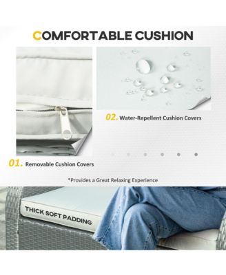 6-Piece Outdoor Rat Wicker Sofa Set w/ Gas Adjustable Sofa,