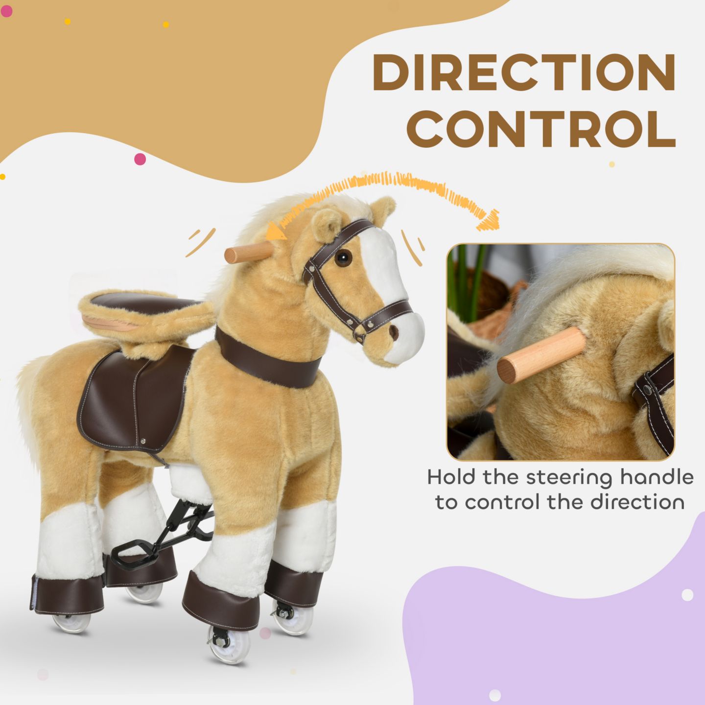 Детская игрушка Qaba Kids Ride-on Walking Horse with Easy Rolling Wheels — фото 5