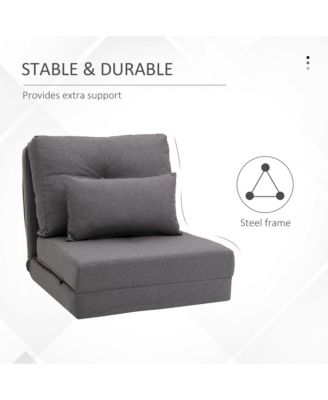 2-in-1 Floor Lazy Sofa with 5 Position Adjustable Backrest