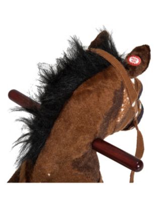 Kids Wooden Plush Ride-On Rocking Horse Chair Toy, /
