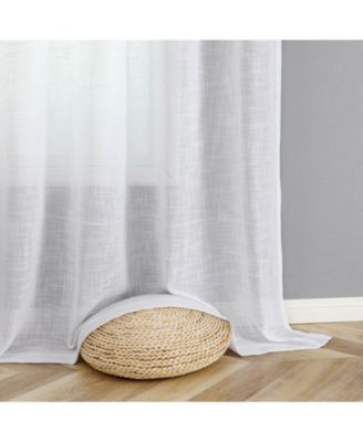 2 Pack Lux Thread Premium Woven Grommet Top Sheer Curtain Panels - Spice