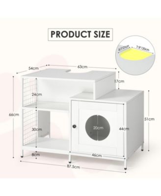 Cat Litter Box Enclosure - Hidden Washroom White