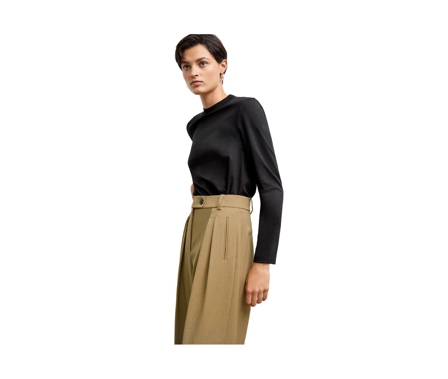 Женские брюки M.M.LaFleur Bia Pleated - Air Twill, цвет: Macaroon — фото 3