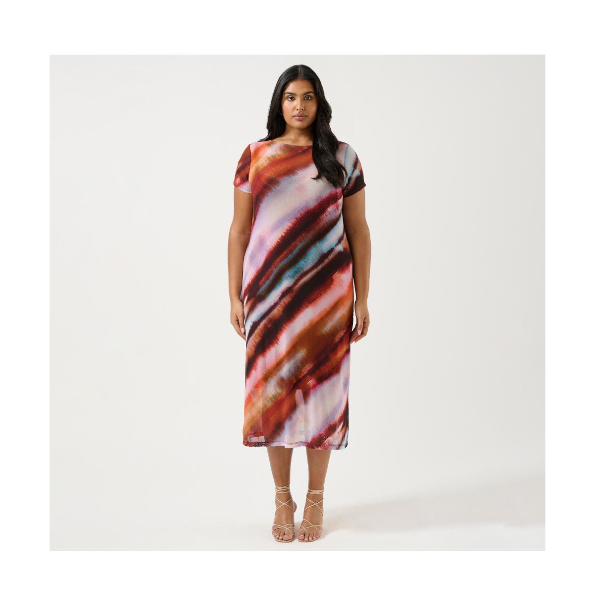 Sunshine Radiant Mesh Midi Dress - Print