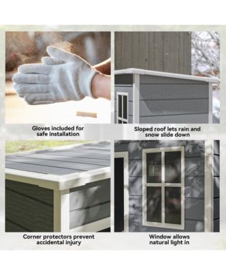 Resin Outdoor Storage Shed, 59.5&amp;#x22; x 36.25&amp;#x22; Garden Shed w/ Window