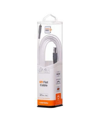 Flat USB-A to Apple Lightning High Speed Tangle-Free 6 Foot Cable