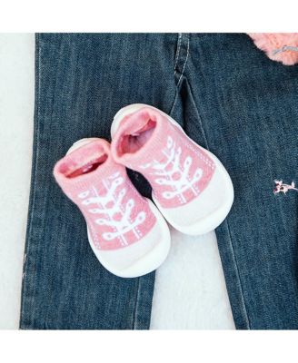 Infant Girl Breathable Washable Non-Slip Sock Shoes Sneakers - Pink