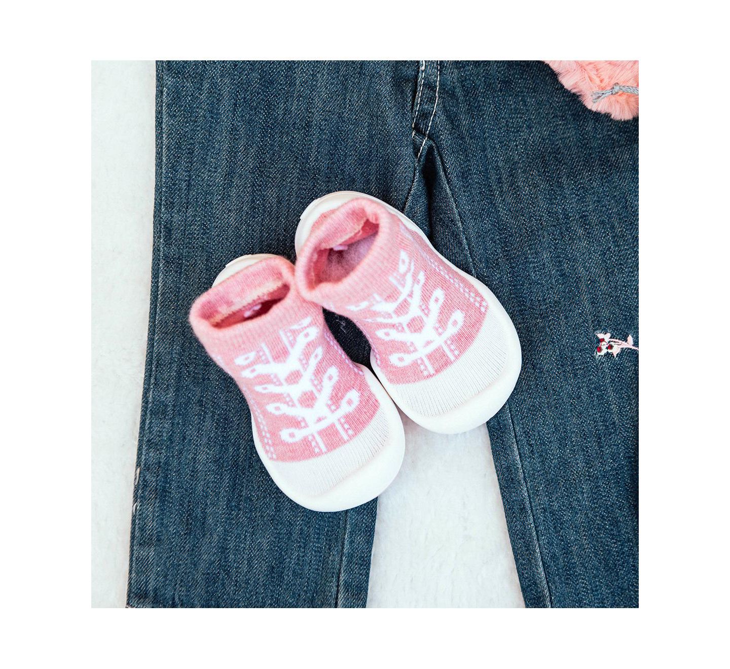 Кроссовки Komuello Breathable Washable Non-Slip Sock Shoes Sneakers - Pink для девочек-малышей, цвет: Розовый — фото 4